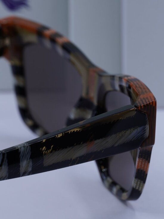 Burberry BE4449 4146/73 Cat Eye Sunglasses - Check Sand/Grey